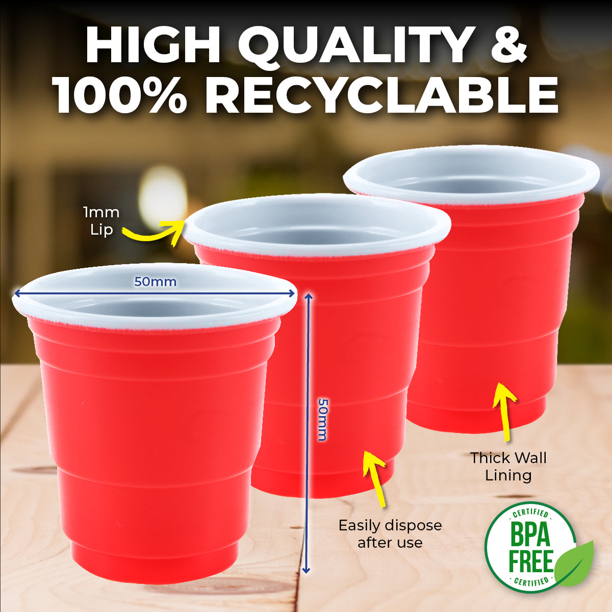 Party Central 720PCE Shot Cups Disposable Leak Resistant High Quality 56ml