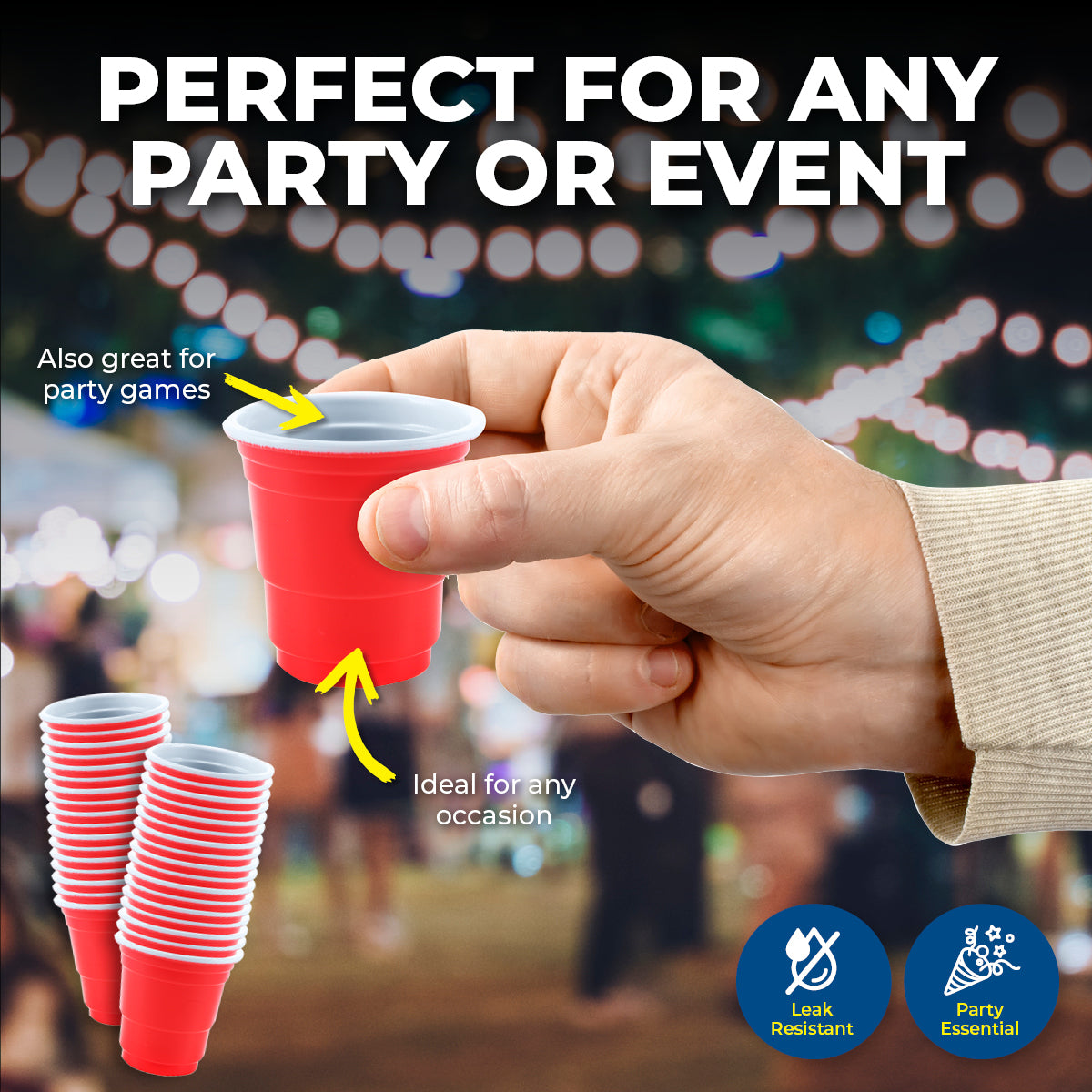 Party Central 720PCE Shot Cups Disposable Leak Resistant High Quality 56ml