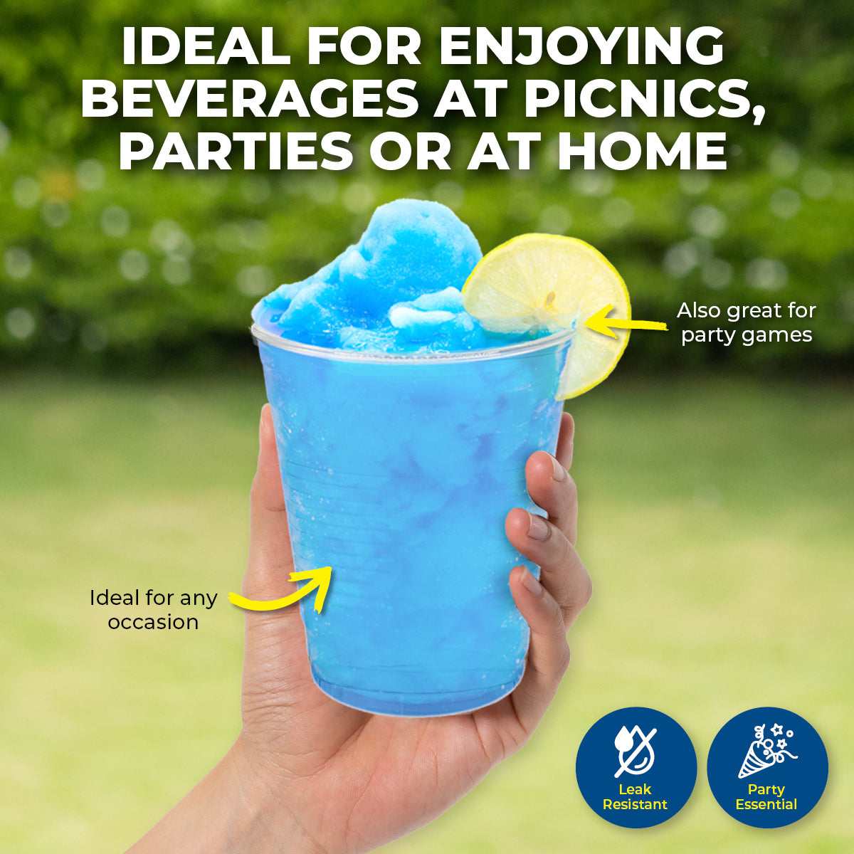 Party Central 864PCE Plastic Cups Clear Strong Disposable Recyclable 200ml