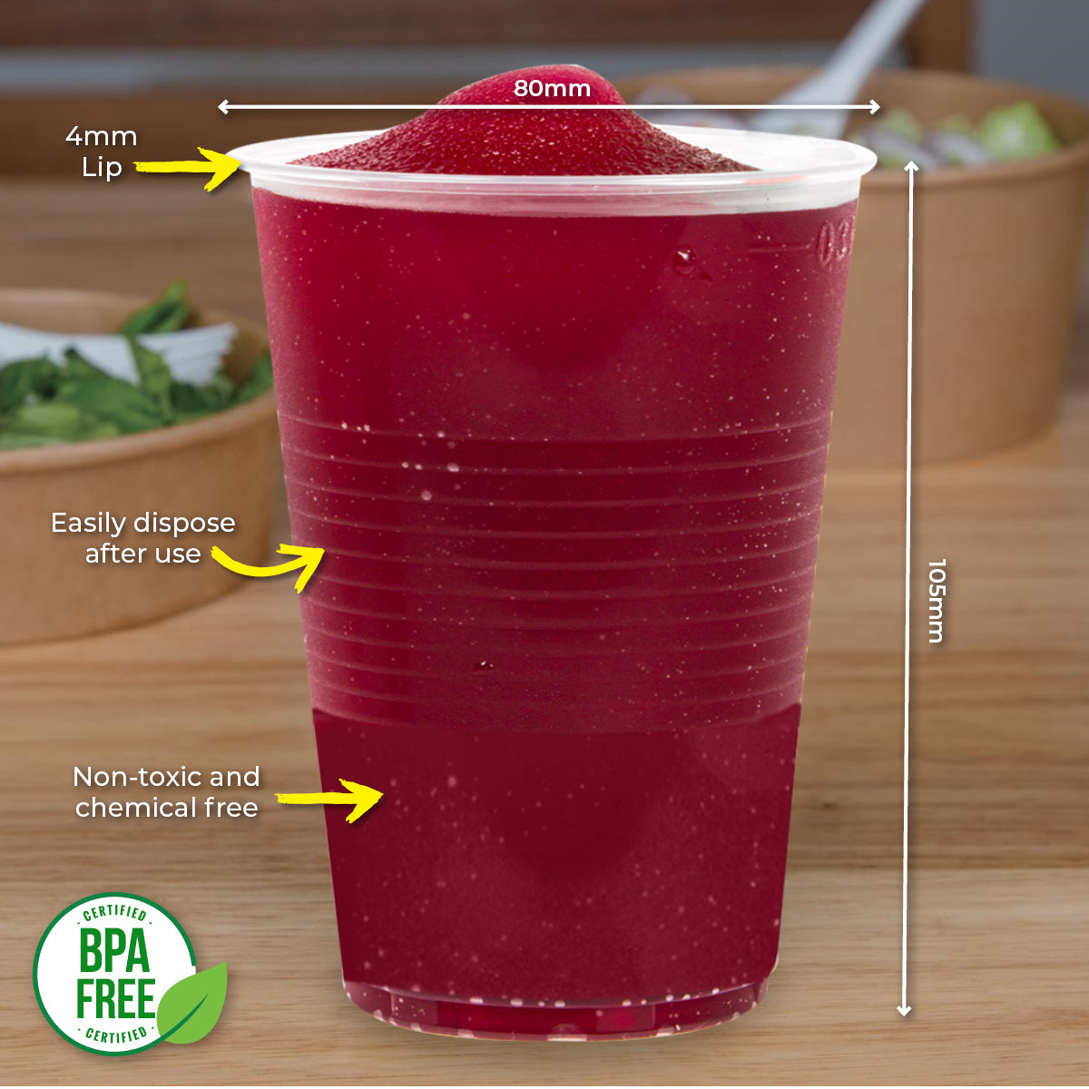 Party Central 648PCE Plastic Cups Clear Strong Disposable Recyclable 350ml