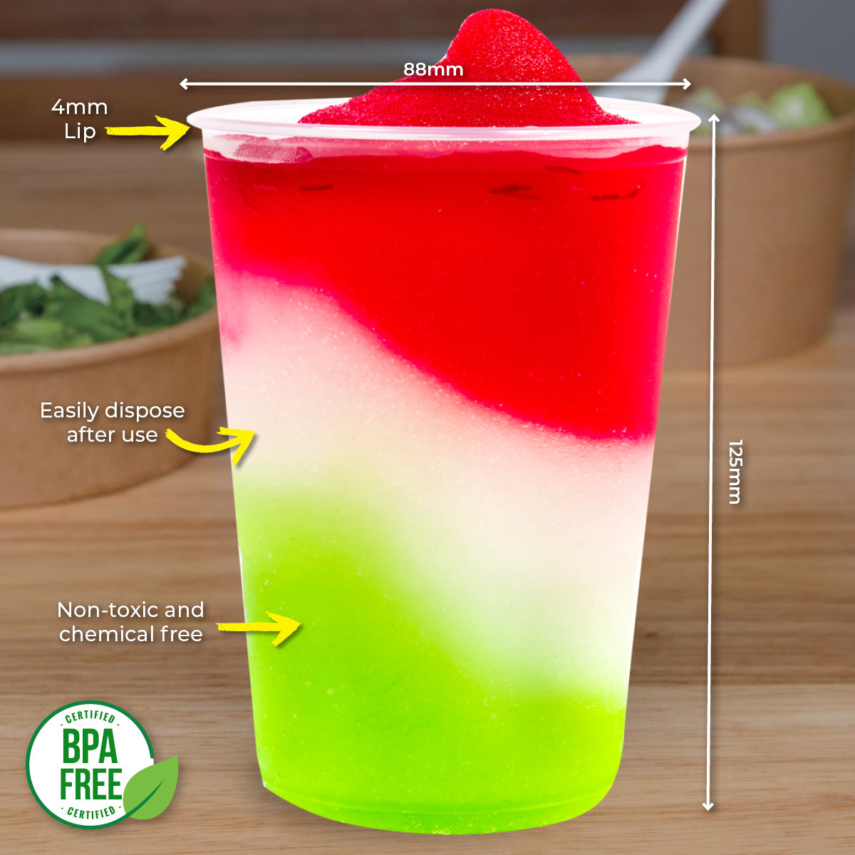 Party Central 360PCE Plastic Cups Clear Strong Disposable Recyclable 500ml