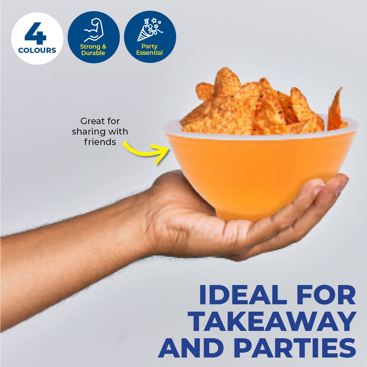 Party Central 36PCE Coloured Bowls Reusable Lightweight Durable High Quality