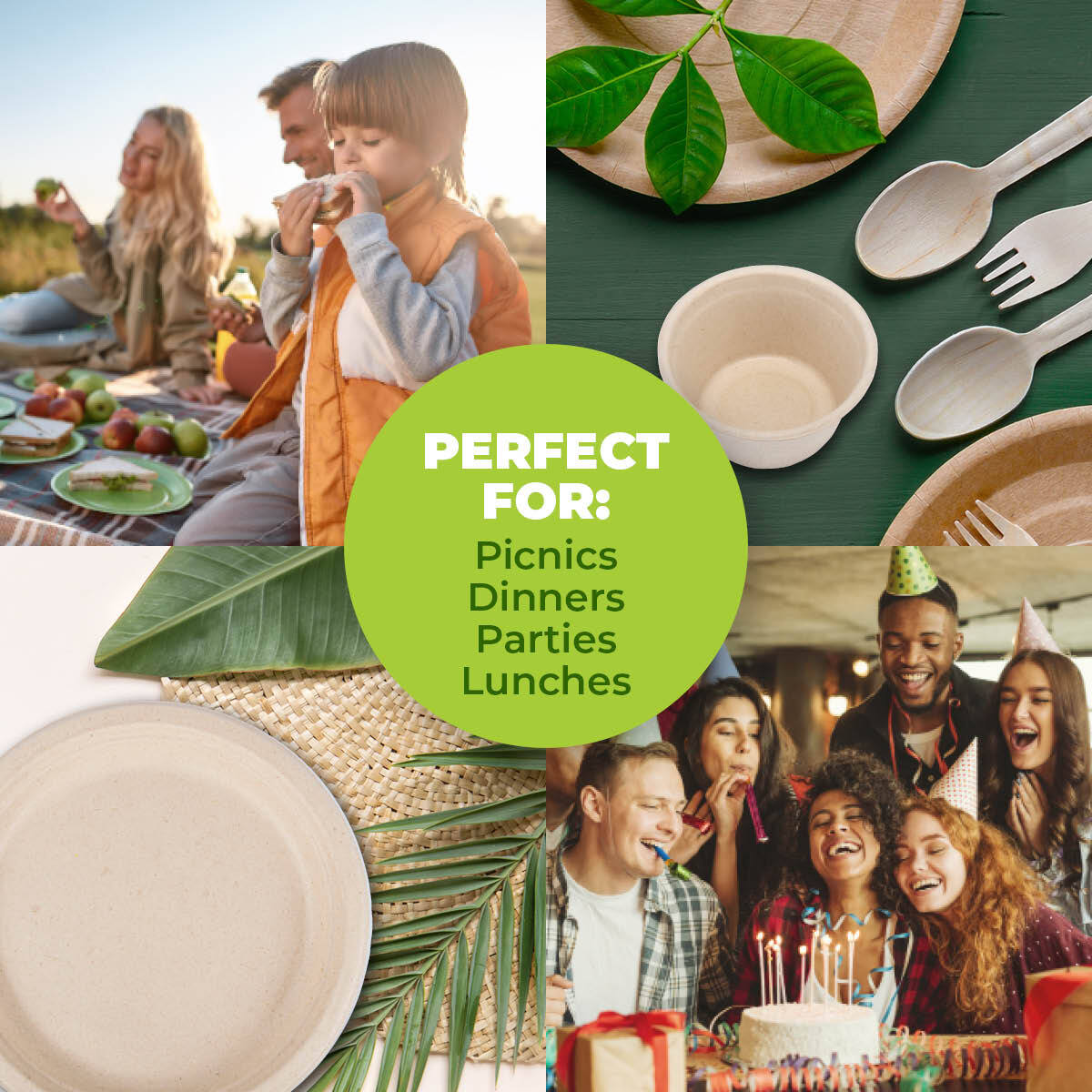 Party Central 480PCE Bowls Salad Soup Eco-Friendly Recyclable Durable 340ml