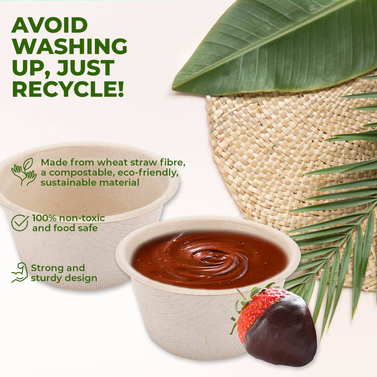 Party Central 480PCE Mini Sauce Dip Bowls Eco-Friendly Recyclable Durable 6cm