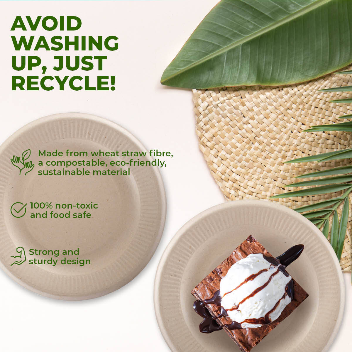 Party Central 480PCE Dessert Plates Eco-Friendly Recyclable Durable 11.8cm