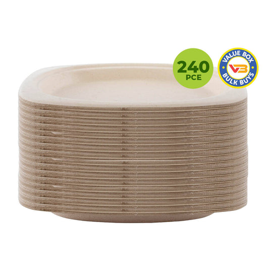 Party Central 240PCE Dinner Plates Oval Eco-Friendly Recyclable Durable 23cm