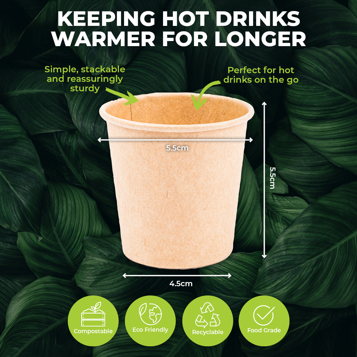 Party Central 1000PCE 118ml Espresso Cups Disposable Recycable 5.5 x 5.5cm