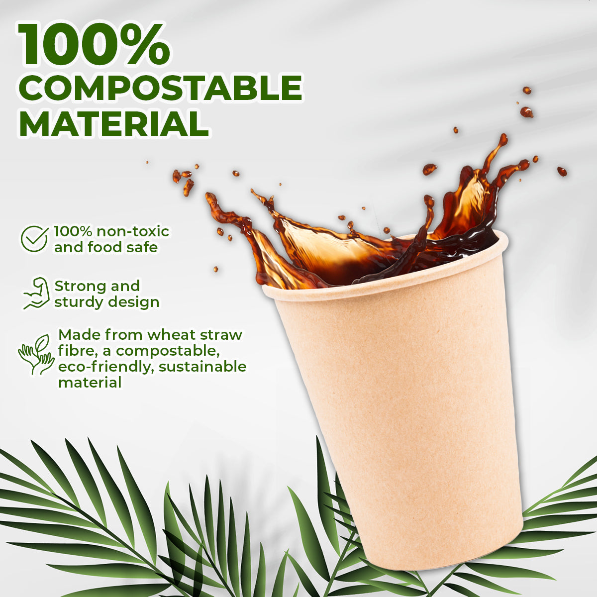 Party Central 1000PCE 354ml Coffee Cups Disposable Recycable 8.5 x 11cm