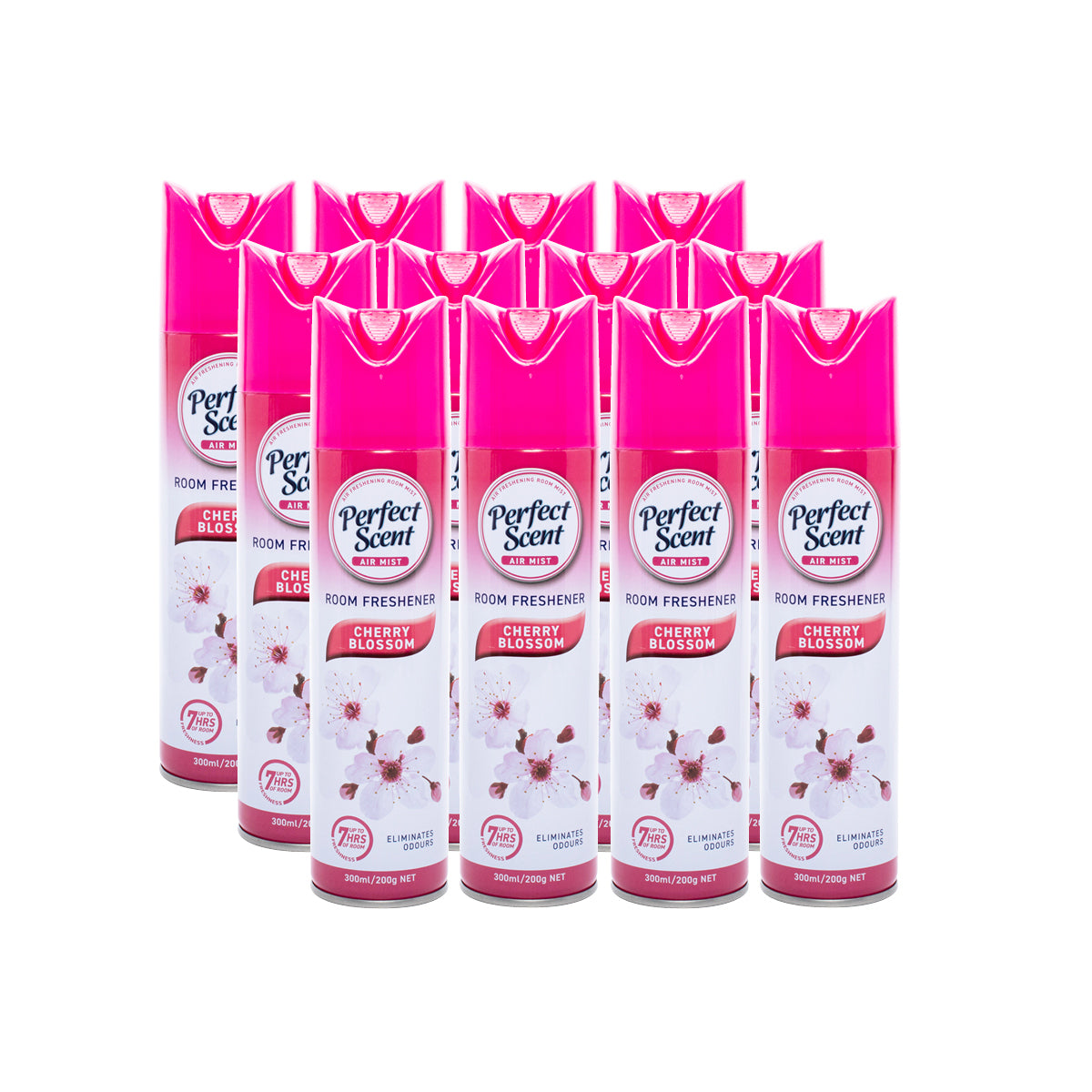 Perfect Scent 24PCE Air Freshener Room Spray/Mist Cherry Blossom Scent 200g