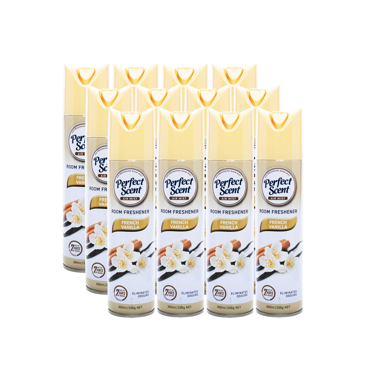 Perfect Scent 24PCE Air Freshener Room Spray/Mist French Vanilla Scent 200g