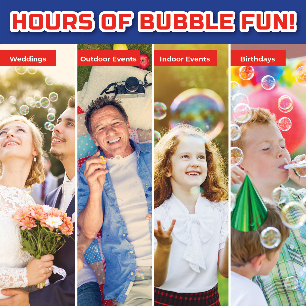 Party Central 48PCE Bubble Solution Non-Toxic Unscented Non-Staining 288ml