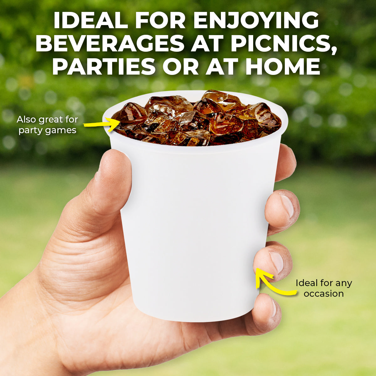 Party Central 2160PCE White Paper Cups Disposable Leak Resistant 200ml