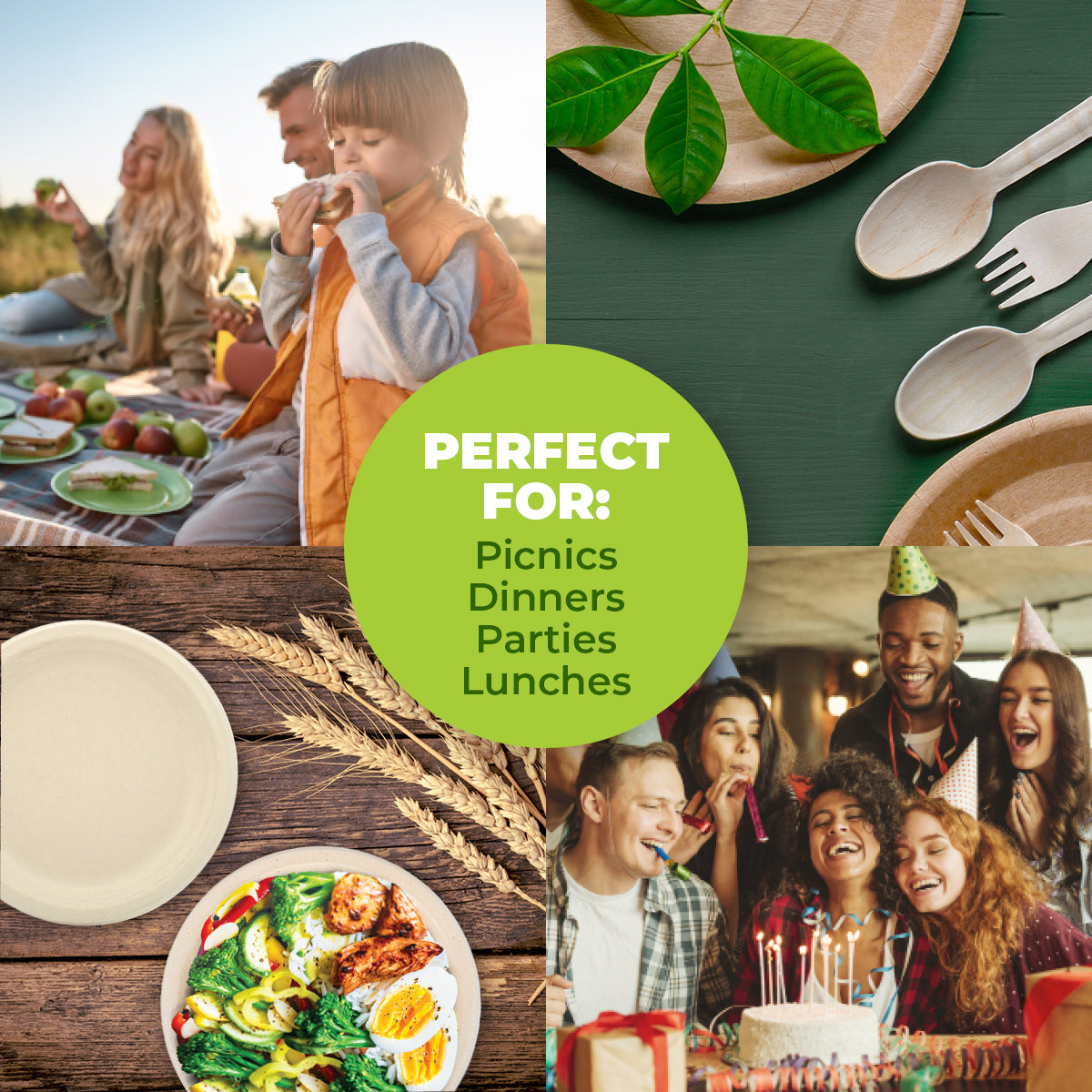 Party Central 360PCE Dinner Plates Round Strong Eco-Friendly Disposable 23cm