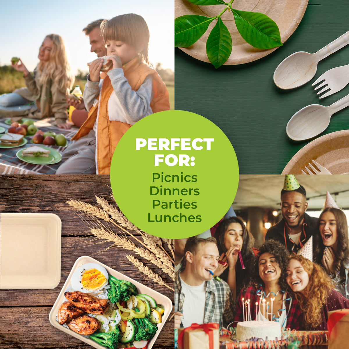 Party Central 360PCE Serving Tray/Plate/Dish Eco-Friendly Recyclable 190mm
