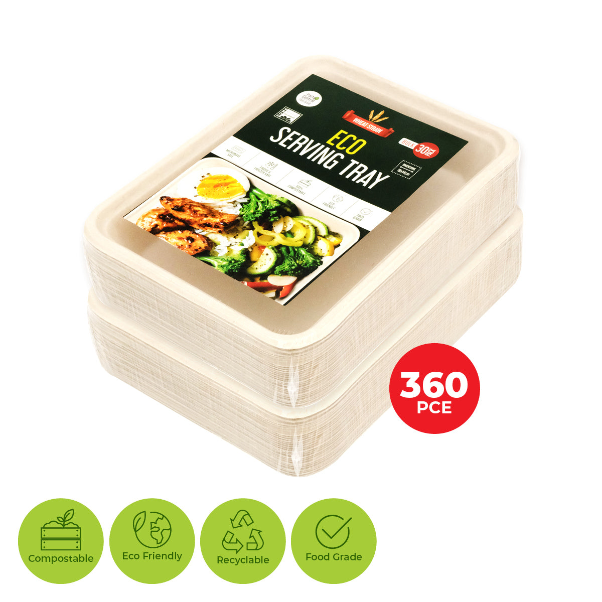Party Central 360PCE Serving Tray/Plate/Dish Eco-Friendly Recyclable 190mm